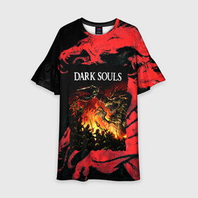 Детское платье 3D с принтом DARKSOULS | DRAGON AGE в городе Новоалтайск, 100% полиэстер | прямой силуэт, чуть расширенный к низу. Круглая горловина, на рукавах — воланы | dark souls | darksouls | tegunvte | темные души