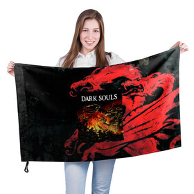 Флаг 3D с принтом DARKSOULS | DRAGON AGE в городе Новоалтайск, 100% полиэстер | плотность ткани — 95 г/м2, размер — 67 х 109 см. Принт наносится с одной стороны | dark souls | darksouls | tegunvte | темные души