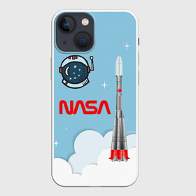 Чехол для iPhone 13 mini с принтом Mission NASA в городе Новоалтайск,  |  | Тематика изображения на принте: 12 апреля | 60 | mars | space | астронавт | космонавт | космос | лого | логотип | марс | миссия | наса | полет | ракета