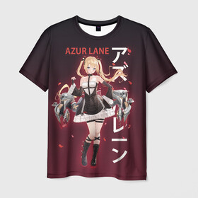 Мужская футболка 3D с принтом azur lane в городе Новоалтайск, 100% полиэфир | прямой крой, круглый вырез горловины, длина до линии бедер | Тематика изображения на принте: anime | azur lane | girl | аниме | девушка | лазурный путь