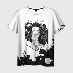 Мужская футболка 3D с принтом Nezuko Kamado Kimetsu no Yaiba в городе Новоалтайск, 100% полиэфир | прямой крой, круглый вырез горловины, длина до линии бедер | demon slayer | kamado | kimetsu no yaiba | nezuko | tanjiro | аниме | гию томиока | зеницу агацума | иноске хашибира | камадо | клинок | корзинная девочка | манга | музан кибуцуджи | незуко | рассекающий демонов | танджиро