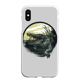 Чехол для iPhone XS Max матовый с принтом Крокодил в городе Новоалтайск, Силикон | Область печати: задняя сторона чехла, без боковых панелей | crocodile | болото | крокодил | крокодил в болоте | крокодил улыбается