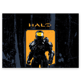 Поздравительная открытка с принтом Halo Chef в городе Новоалтайск, 100% бумага | плотность бумаги 280 г/м2, матовая, на обратной стороне линовка и место для марки
 | game | games | halo | heilo | master chif | spartan | игра | игры | ковенант | ковенанты | мастер чиф | спартанец | хало | хейло | хэйло