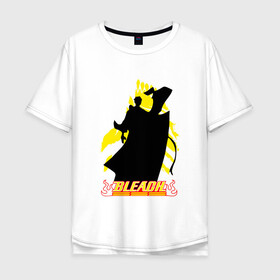 Мужская футболка хлопок Oversize с принтом Art Ichigo bleach в городе Новоалтайск, 100% хлопок | свободный крой, круглый ворот, “спинка” длиннее передней части | Тематика изображения на принте: bleach | daiko | ichi nii | ichigo | itsygo | kurosaki | shinigami | блич | ичиго | куросаки | шинигами