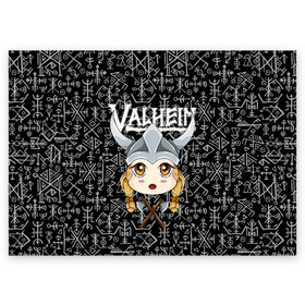 Поздравительная открытка с принтом Valheim Girl в городе Новоалтайск, 100% бумага | плотность бумаги 280 г/м2, матовая, на обратной стороне линовка и место для марки
 | fantasy | mmo | valheim | valve | валхейм | вальхейм | викинги | выживалка | игра | королевская битва | ммо | ролевая игра | фэнтази