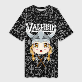 Платье-футболка 3D с принтом Valheim Girl в городе Новоалтайск,  |  | fantasy | mmo | valheim | valve | валхейм | вальхейм | викинги | выживалка | игра | королевская битва | ммо | ролевая игра | фэнтази