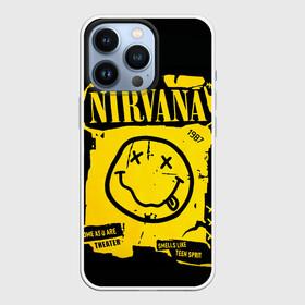Чехол для iPhone 13 Pro с принтом Nirvana 1987 в городе Новоалтайск,  |  | Тематика изображения на принте: album | curt | kobain | logo | music | nevermind | nirvana | rock | smells like | smile | teen spirit | альбом | гитара | курт кобейн | логотип | музыка | невермайнд | нирвана | рок | смайл | стикер
