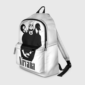 Рюкзак 3D с принтом Nirvana Группа в городе Новоалтайск, 100% полиэстер | лямки с регулируемой длиной, сверху петелька, чтобы рюкзак можно было повесить на вешалку. Основное отделение закрывается на молнию, как и внешний карман. Внутри два дополнительных кармана, один из которых закрывается на молнию. По бокам два дополнительных кармашка | Тематика изображения на принте: album | curt | kobain | music | nevermind | nirvana | rock | smells like | teen spirit | альбом | гитара | курт кобейн | музыка | невермайнд | нирвана | рок