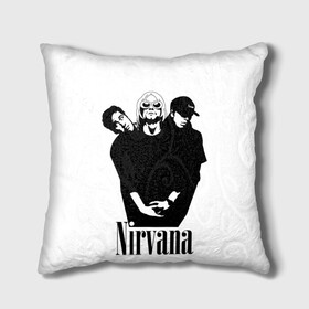 Подушка 3D с принтом Nirvana Группа в городе Новоалтайск, наволочка – 100% полиэстер, наполнитель – холлофайбер (легкий наполнитель, не вызывает аллергию). | состоит из подушки и наволочки. Наволочка на молнии, легко снимается для стирки | album | curt | kobain | music | nevermind | nirvana | rock | smells like | teen spirit | альбом | гитара | курт кобейн | музыка | невермайнд | нирвана | рок