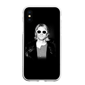 Чехол для iPhone XS Max матовый с принтом Курт Кобейн в Очках Nirvana в городе Новоалтайск, Силикон | Область печати: задняя сторона чехла, без боковых панелей | album | curt | kobain | music | nevermind | nirvana | rock | smells like | teen spirit | альбом | гитара | курт кобейн | музыка | невермайнд | нирвана | рок
