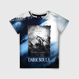 Детская футболка 3D с принтом DARKSOULS WINTER в городе Новоалтайск, 100% гипоаллергенный полиэфир | прямой крой, круглый вырез горловины, длина до линии бедер, чуть спущенное плечо, ткань немного тянется | dark souls | darksouls | tegunvte | темные души