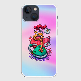 Чехол для iPhone 13 mini с принтом Совместимость замка и ключа в городе Новоалтайск,  |  | градиент | замок | ключ | корона | любовь | сердце