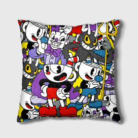 Подушка 3D с принтом Cuphead (главные герои) в городе Новоалтайск, наволочка – 100% полиэстер, наполнитель – холлофайбер (легкий наполнитель, не вызывает аллергию). | состоит из подушки и наволочки. Наволочка на молнии, легко снимается для стирки | cuphead | devil | king dice | mugman | боссы | главные герои | дьявол | игра | капхед | кинг дайс | магмен | персонажи игры | узор