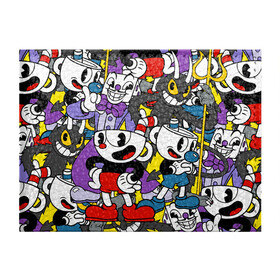 Обложка для студенческого билета с принтом Cuphead (главные герои) в городе Новоалтайск, натуральная кожа | Размер: 11*8 см; Печать на всей внешней стороне | cuphead | devil | king dice | mugman | боссы | главные герои | дьявол | игра | капхед | кинг дайс | магмен | персонажи игры | узор