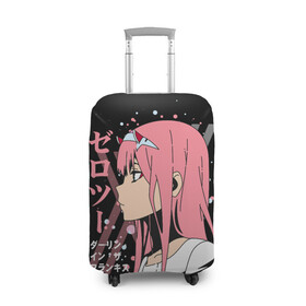 Чехол для чемодана 3D с принтом Darling in the Franxx Zero Two в городе Новоалтайск, 86% полиэфир, 14% спандекс | двустороннее нанесение принта, прорези для ручек и колес | 02 | anime girl | darling in the franxx | zero two | аниме | дарлинг во франксе | девушка с розовыми волосами | манга | милый во франксе | ноль два | розовые волосы | тян