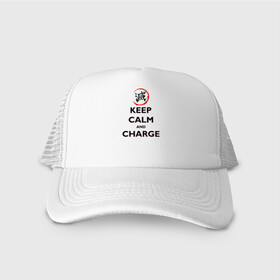 Кепка тракер с сеткой с принтом KEEP CALM and CHARGE в городе Новоалтайск, трикотажное полотно; задняя часть — сетка | длинный козырек, универсальный размер, пластиковая застежка | demon slayer | kamado | kimetsu no yaiba | nezuko | tanjiro | аниме | гию томиока | зеницу агацума | иноске хашибира | камадо | клинок | корзинная девочка | манга | музан кибуцуджи | незуко | рассекающий демонов | танджиро