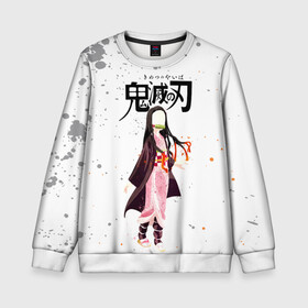 Детский свитшот 3D с принтом Nezuko Kamado Kimetsu no Yaiba в городе Новоалтайск, 100% полиэстер | свободная посадка, прямой крой, мягкая тканевая резинка на рукавах и понизу свитшота | demon slayer | kamado | kimetsu no yaiba | nezuko | tanjiro | аниме | гию томиока | зеницу агацума | иноске хашибира | камадо | клинок | корзинная девочка | манга | музан кибуцуджи | незуко | рассекающий демонов | танджиро