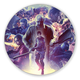 Коврик для мышки круглый с принтом Resident Evil 25-летие в городе Новоалтайск, резина и полиэстер | круглая форма, изображение наносится на всю лицевую часть | albert wesker | anniversary | biohazard | chris redfield | claire | corporation | games | jill valentine | leon kennedy | nemesis | raccoon city | tyrant | umbrella | village | zombie | ада | деревня | джилл | зомби | игры | клэр | корпорация амбрелла | к
