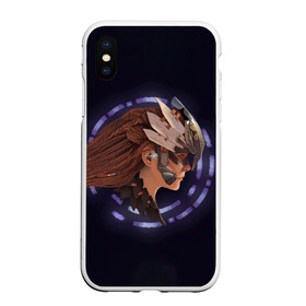 Чехол для iPhone XS Max матовый с принтом Cyber Eloy в городе Новоалтайск, Силикон | Область печати: задняя сторона чехла, без боковых панелей | action | aloy | game | games | horizon zero down | rpg | визор | игра | игры | рпг | харайзен зиро дон | хорайзен зира давн | экшен | элой