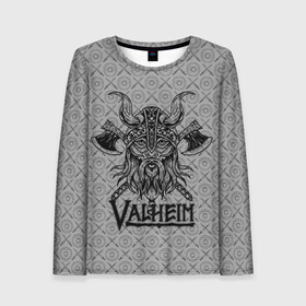 Женский лонгслив 3D с принтом Valheim Viking dark в городе Новоалтайск, 100% полиэстер | длинные рукава, круглый вырез горловины, полуприлегающий силуэт | fantasy | mmo | valheim | valve | валхейм | вальхейм | викинги | выживалка | игра | королевская битва | ммо | ролевая игра | фэнтази