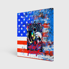 Холст квадратный с принтом Daft Punk american dream в городе Новоалтайск, 100% ПВХ |  | by craig drake | daft punk | madeinkipish | thomas bangalter | дафт панк | маски | тома и ги мануэль