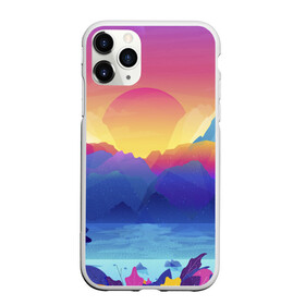 Чехол для iPhone 11 Pro матовый с принтом Красочные Горы в городе Новоалтайск, Силикон |  | горы | красочные горы | минимализм | море | небо | природа | рисунок | солнце