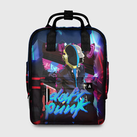 Женский рюкзак 3D с принтом daft punk neon rock в городе Новоалтайск, 100% полиэстер | лямки с регулируемой длиной, сверху ручки, чтобы рюкзак нести как сумку. Основное отделение закрывается на молнию, как и внешний карман. Внутри два дополнительных кармана, один из которых закрывается на молнию. По бокам два дополнительных кармашка, куда поместится маленькая бутылочка
 | by craig drake | daft punk | madeinkipish | thomas bangalter | дафт панк | маски | тома и ги мануэль