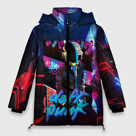 Женская зимняя куртка Oversize с принтом daft punk neon rock в городе Новоалтайск, верх — 100% полиэстер; подкладка — 100% полиэстер; утеплитель — 100% полиэстер | длина ниже бедра, силуэт Оверсайз. Есть воротник-стойка, отстегивающийся капюшон и ветрозащитная планка. 

Боковые карманы с листочкой на кнопках и внутренний карман на молнии | by craig drake | daft punk | madeinkipish | thomas bangalter | дафт панк | маски | тома и ги мануэль
