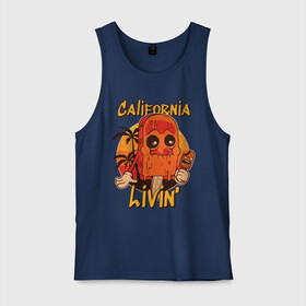 Мужская майка хлопок с принтом California ice cream в городе Новоалтайск, 100% хлопок |  | art | california | ice cream | palm trees | summer | sunset | арт | закат | калифорния | лето | мороженое | пальмы