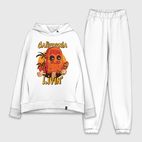 Женский костюм хлопок Oversize с принтом California ice cream в городе Новоалтайск,  |  | art | california | ice cream | palm trees | summer | sunset | арт | закат | калифорния | лето | мороженое | пальмы