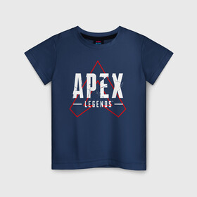 Детская футболка хлопок с принтом APEX LEGENDS LOGO в городе Новоалтайск, 100% хлопок | круглый вырез горловины, полуприлегающий силуэт, длина до линии бедер | apex | apex legends | battle | battle royal | bloodhound | titanfall | wraith | апекс | апекс легендс | батл рояль | битва | война | каустик | королевская битва