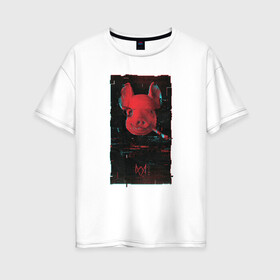 Женская футболка хлопок Oversize с принтом Watch Dogs Glitch в городе Новоалтайск, 100% хлопок | свободный крой, круглый ворот, спущенный рукав, длина до линии бедер
 | ctos | dedsec | game | glitch | ubi | ubisoft | watch dogs | watchdogs | watchdogs legion | взлом | глитч | игра | игры | сбой | хакеры