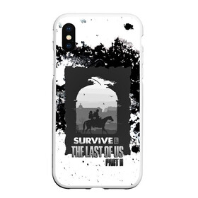 Чехол для iPhone XS Max матовый The Last of US SURVIVE: в городе Новоалтайск, Силикон | Область печати: задняя сторона чехла, без боковых панелей | ellie | game | joel | naughty dog | part 2 | the last of us | zombie | джоэл | зомби | одни из нас | элли