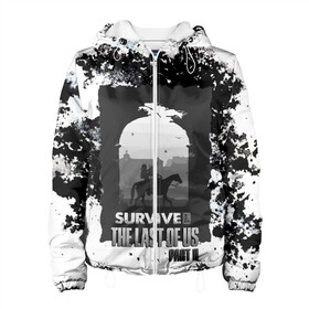 Женская куртка 3D с принтом The Last of US SURVIVE в городе Новоалтайск, ткань верха — 100% полиэстер, подклад — флис | прямой крой, подол и капюшон оформлены резинкой с фиксаторами, два кармана без застежек по бокам, один большой потайной карман на груди. Карман на груди застегивается на липучку | ellie | game | joel | naughty dog | part 2 | the last of us | zombie | джоэл | зомби | одни из нас | элли