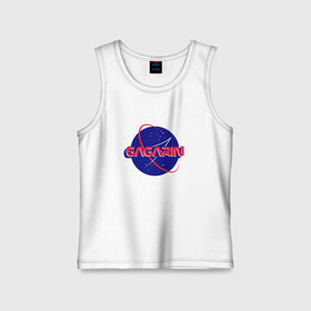 Детская майка хлопок с принтом Yury Gagarin NASA в городе Новоалтайск,  |  | korolev | merch | roscosmos | roskosmos | space | ussr | vostok | байконур | восток | день космонавтики | королёв | космонавт | космос | мерч | миссия мира | наса | первый человек в космосе | поехали | ракета | роскосмос
