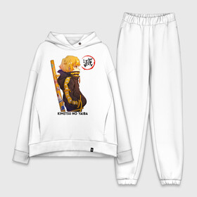 Женский костюм хлопок Oversize с принтом Зеницу Агацума Kimetsu no Yaiba в городе Новоалтайск,  |  | demon slayer | kamado | kimetsu no yaiba | nezuko | tanjiro | аниме | гию томиока | зеницу агацума | иноске хашибира | камадо | клинок | корзинная девочка | манга | музан кибуцуджи | незуко | рассекающий демонов | танджиро