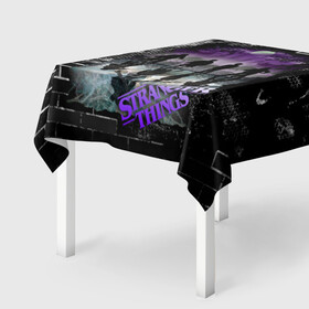 Скатерть 3D с принтом Stranger Things |Странные дела в городе Новоалтайск, 100% полиэстер (ткань не мнется и не растягивается) | Размер: 150*150 см | netflix | stranger things | очень странные дела | сериал нетфликс | странные дела