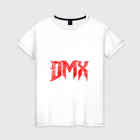 Женская футболка хлопок с принтом Рэпер DMX | логотип logo в городе Новоалтайск, 100% хлопок | прямой крой, круглый вырез горловины, длина до линии бедер, слегка спущенное плечо | dmx | hip | hip hop | hop | music | rap | бультерьер | бурбуль | дмикс | дог | питбули | питбуль | реп | ротвейлер | рэп | собаки | хип хоп | черно белая фотография