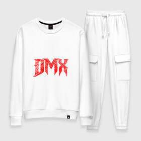 Женский костюм хлопок с принтом Рэпер DMX | логотип logo в городе Новоалтайск, 100% хлопок | на свитшоте круглая горловина, мягкая резинка по низу. Брюки заужены к низу, на них два вида карманов: два 