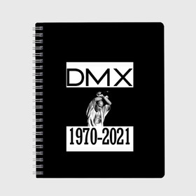 Тетрадь с принтом DMX 1970-2021 в городе Новоалтайск, 100% бумага | 48 листов, плотность листов — 60 г/м2, плотность картонной обложки — 250 г/м2. Листы скреплены сбоку удобной пружинной спиралью. Уголки страниц и обложки скругленные. Цвет линий — светло-серый
 | Тематика изображения на принте: 1970 | 2021 | 50 | cent | coast | cube | dmx | earl | east | gangsta | hardcore | hip | hop | ice | in | legend | music | pace | rap | requiescat | rip | simmons | гангстер | легенда | музыка | рип | рэп | рэпер | симмонс | хип | хоп | эрл
