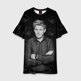 Детское платье 3D с принтом ГОРДОН РАМЗИ | Gordon Ramsay в городе Новоалтайск, 100% полиэстер | прямой силуэт, чуть расширенный к низу. Круглая горловина, на рукавах — воланы | gordon | gordon ramsay | адская кухня | гордон | гордон рамзи | гордон рамси | готовка | мастер шеф | повар | рамси | шеф