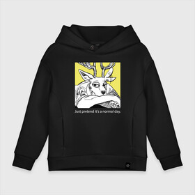 Детское худи Oversize хлопок с принтом Beastars Louis Луис в городе Новоалтайск, френч-терри — 70% хлопок, 30% полиэстер. Мягкий теплый начес внутри —100% хлопок | боковые карманы, эластичные манжеты и нижняя кромка, капюшон на магнитной кнопке | anime | beastars | furry | louis | manga | аниме | аниме герои | выдающиеся | выдающиеся звери | герои | животные | звери | луис | манга | мультики | олень | фурри