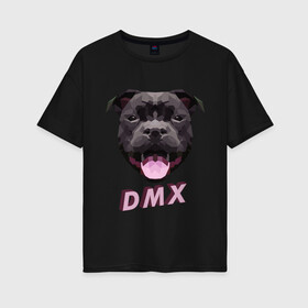 Женская футболка хлопок Oversize с принтом DMX Low Poly Boomer Dog в городе Новоалтайск, 100% хлопок | свободный крой, круглый ворот, спущенный рукав, длина до линии бедер
 | 3d | 3д | abstract | boomer | dog | dogs | grand champ | nfs game | puppy | raff ryders | staff | stafford | year of the dog | абстракция | бумер | лоу поли | пёс | питбуль | полигоны | порода | рэпер | рэппер | стафф | стаффорд | стаффордширский