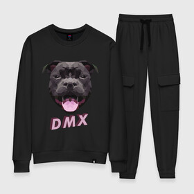 Женский костюм хлопок с принтом DMX Low Poly Boomer Dog в городе Новоалтайск, 100% хлопок | на свитшоте круглая горловина, мягкая резинка по низу. Брюки заужены к низу, на них два вида карманов: два 