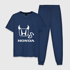 Мужская пижама хлопок с принтом HONDA / ХОНДА / ДЕМОН в городе Новоалтайск, 100% хлопок | брюки и футболка прямого кроя, без карманов, на брюках мягкая резинка на поясе и по низу штанин
 | accord | car | civic | demon | honda | sportcar | авто | автомобиль | аккорд | демон | спорткар | тачка | хвост. | хонда | цивик