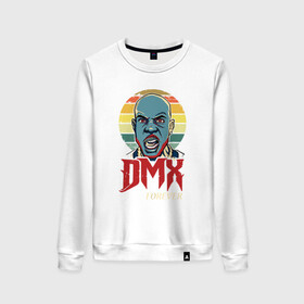 Женский свитшот хлопок с принтом DMX - Forever Scream в городе Новоалтайск, 100% хлопок | прямой крой, круглый вырез, на манжетах и по низу широкая трикотажная резинка  | dmx | dog | earl simmons | hip hop | music | new york | rap | rapper | rip | ruff ryders | диэмикс | музыка | нью йорк | пёс | рэп | рэпер | хипхоп | эрл симмонс