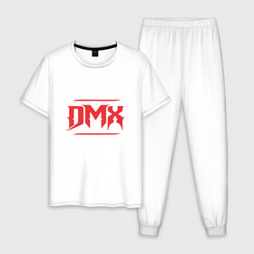 Мужская пижама хлопок с принтом DMX RIP в городе Новоалтайск, 100% хлопок | брюки и футболка прямого кроя, без карманов, на брюках мягкая резинка на поясе и по низу штанин
 | dmx | dog | earl simmons | hip hop | music | new york | rap | rapper | rip | ruff ryders | диэмикс | музыка | нью йорк | пёс | рэп | рэпер | хипхоп | эрл симмонс