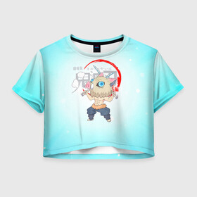 Женская футболка Crop-top 3D с принтом Inosuke Hashibira Kimetsu no Yaiba в городе Новоалтайск, 100% полиэстер | круглая горловина, длина футболки до линии талии, рукава с отворотами | demon slayer | kamado | kimetsu no yaiba | nezuko | tanjiro | аниме | гию томиока | зеницу агацума | иноске хашибира | камадо | клинок | корзинная девочка | манга | музан кибуцуджи | незуко | рассекающий демонов | танджиро