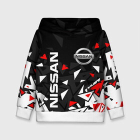 Детская толстовка 3D с принтом NISSAN НИССАН ОСКОЛКИ в городе Новоалтайск, 100% полиэстер | двухслойный капюшон со шнурком для регулировки, мягкие манжеты на рукавах и по низу толстовки, спереди карман-кенгуру с мягким внутренним слоем | auto | car | nissan | nissan qashqai | nissan skyline | nissan x trail | sport | авто | альмера | кашкай | нисан | ниссан | ноут | осколки | скайлайн | спорт | стекло. | террано | трейл