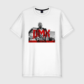 Мужская футболка хлопок Slim с принтом DMX (rap artist) в городе Новоалтайск, 92% хлопок, 8% лайкра | приталенный силуэт, круглый вырез ворота, длина до линии бедра, короткий рукав | Тематика изображения на принте: american | artist | dmx | dog | earl simmons | gangsta | hip hop | legend | rap | музыка | рэп | хип хоп
